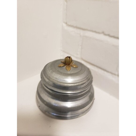 Musical Bell Powder Puff Box Vintage Metal Music Maker Vanity Decor - Picture 1 of 10